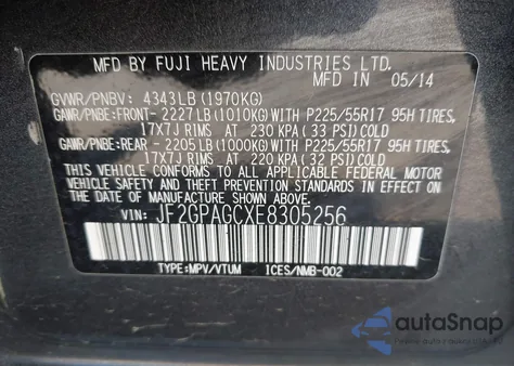 2014 Subaru Xv Crosstrek 2.0I Limited from USA, damaged, VIN JF2GPAGCXE8305256